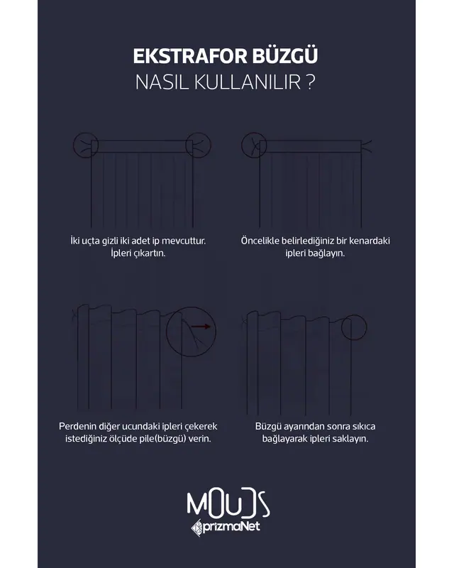 Renkli Çizgili Kare Desenli Süet Oturma Odası Salon Fon Perde Ekstrafor Büzgü 2 Kanat PRD-1074 - 5
