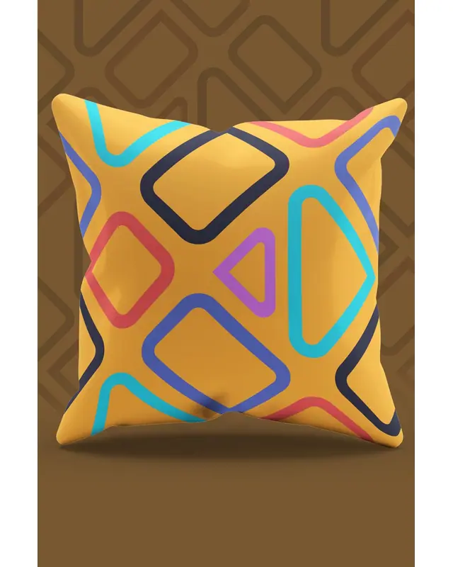Orange Geometric Pattern Double-Sided Printed Suede Cushion Cover PL932