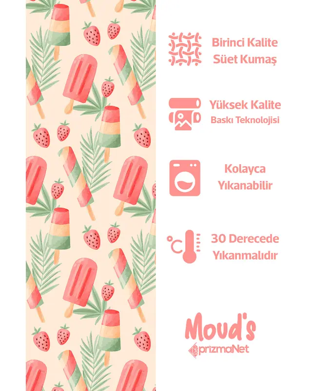 Colourful Ice Creams Round Easy-Care Suede-Feel Tablecloth - MSY-186 - 2