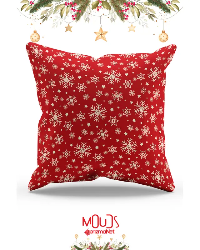 Snowflakes Christmas Pattern Double-Sided Printed Suede Cushion Cover PL1125