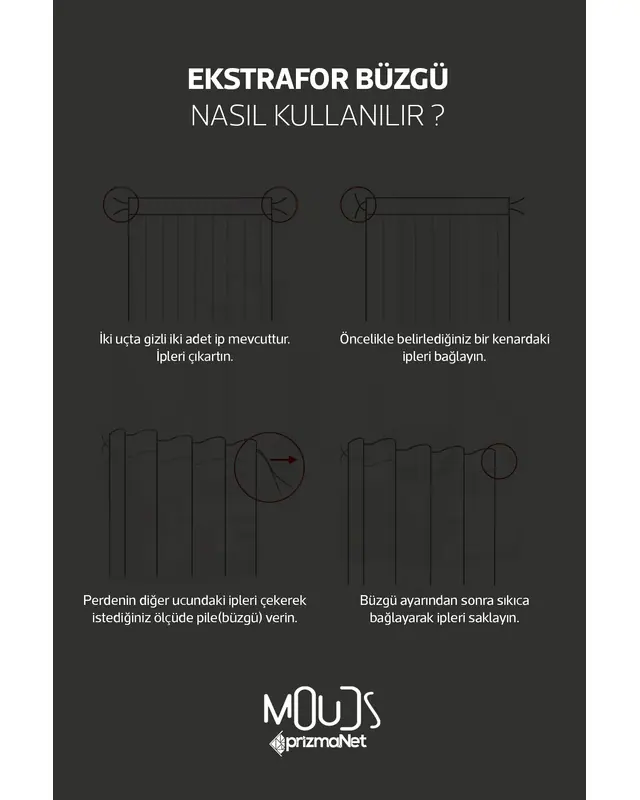 Grey Black Waved Patterned Suede Living Room Decorative Curtain Printed Pencil Pleat - Single Panel - PRD-1061-TK - 4