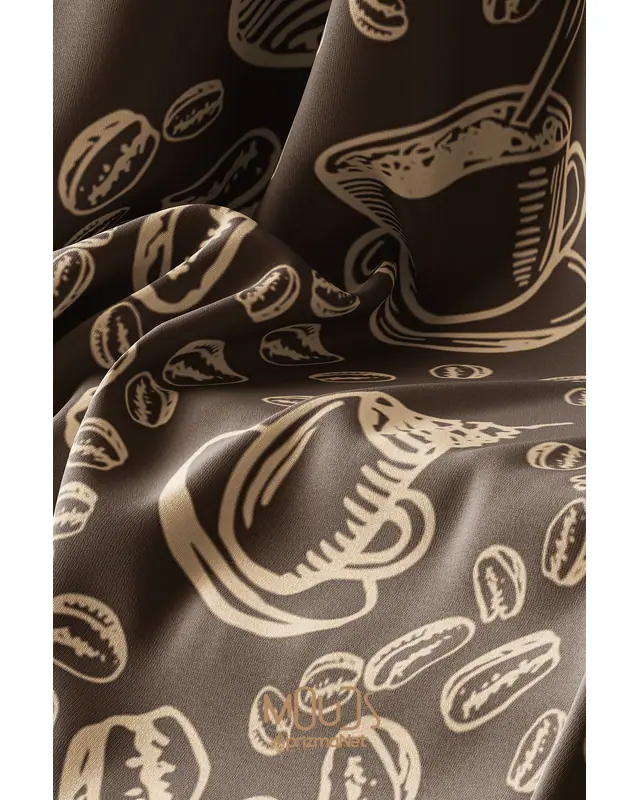 Suede Textured Fabric Coffee Patterned Kitchen Apron, Chef Apron, Waiter Apron, Restaurant Apron - MTF-69 - 5