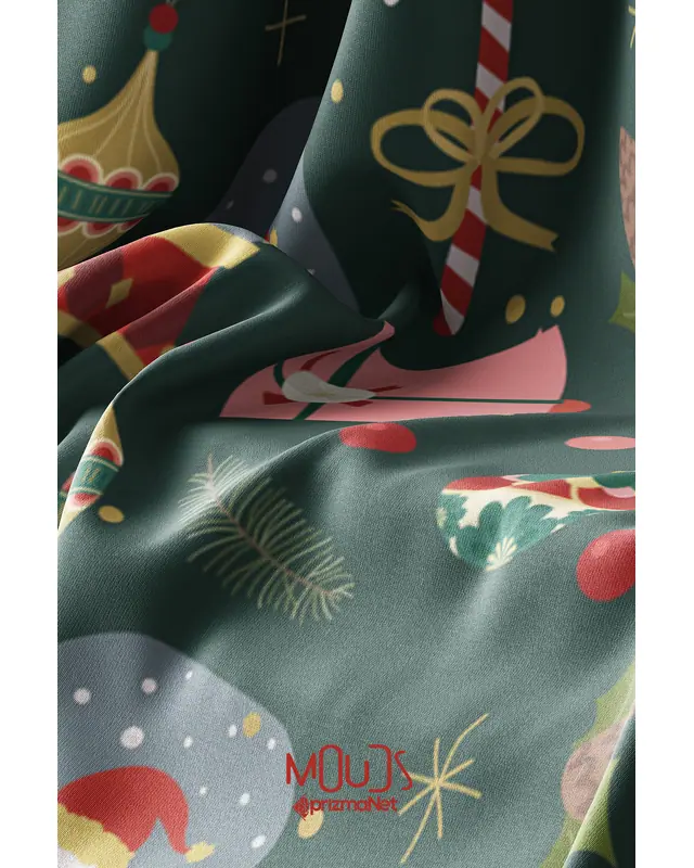 Green Christmas Rectangular Easy-Care Suede-Feel Tablecloth - MS-192 - 4