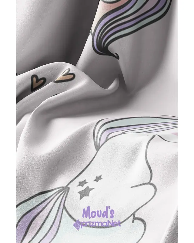 Sleeper Unicorn Patterned Decorative Curtain Kids' and Baby Room Digital Printed Suede Pencil Pleat - Single Panel - PRD-31-TK - 8
