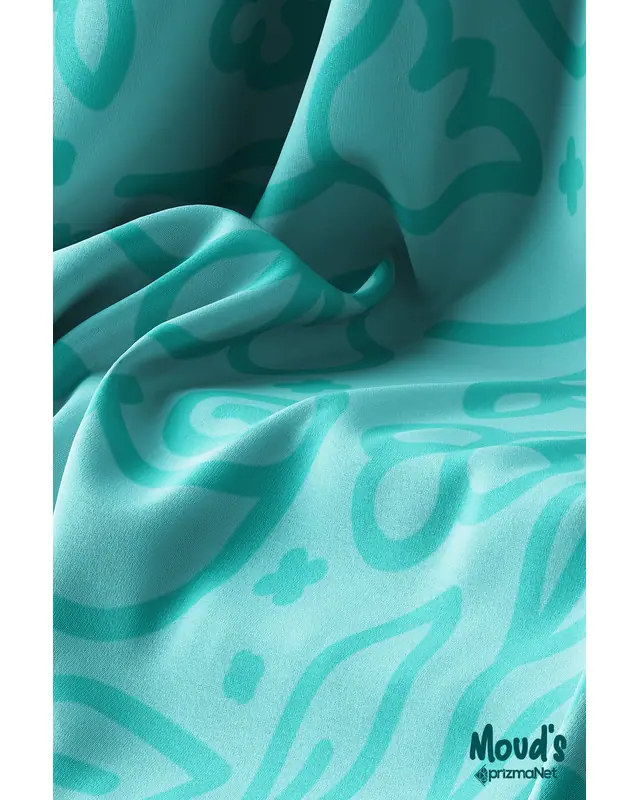 Turquoise Flora Series Rectangular Easy-Care Suede-Feel Tablecloth - MS-02 - 3