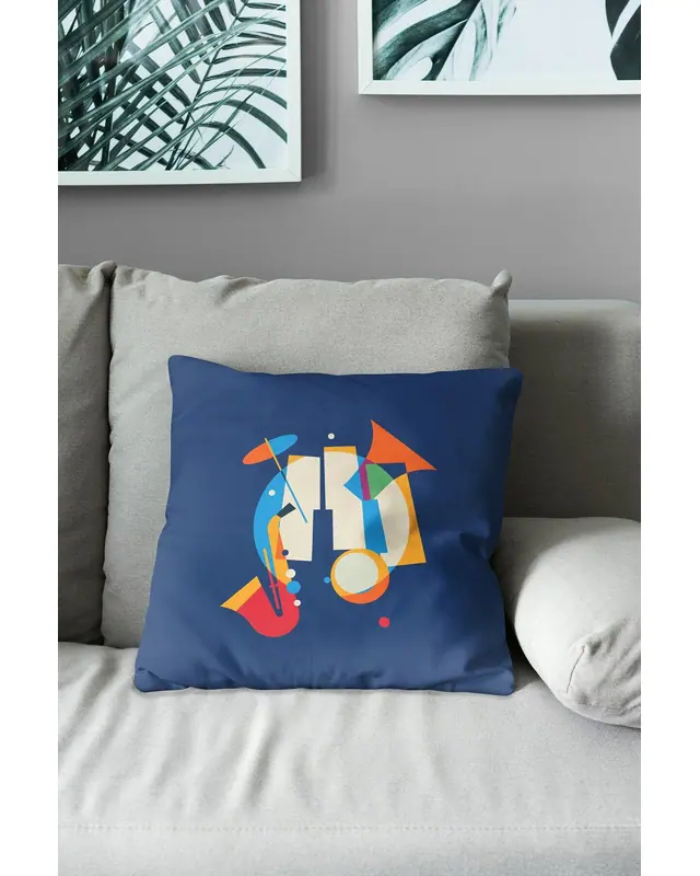 Jazz Pattern Double-Sided Printed Suede Cushion Cover - 3