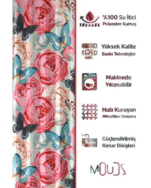 Shower Curtain, Classic Pattern 3 Patterned Shower Curtain, Bathtub Curtain, Rings Included 175x200cm - BP-102 - 2