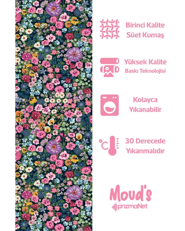 Violet Pattern Printed Suede Table Runner - 3
