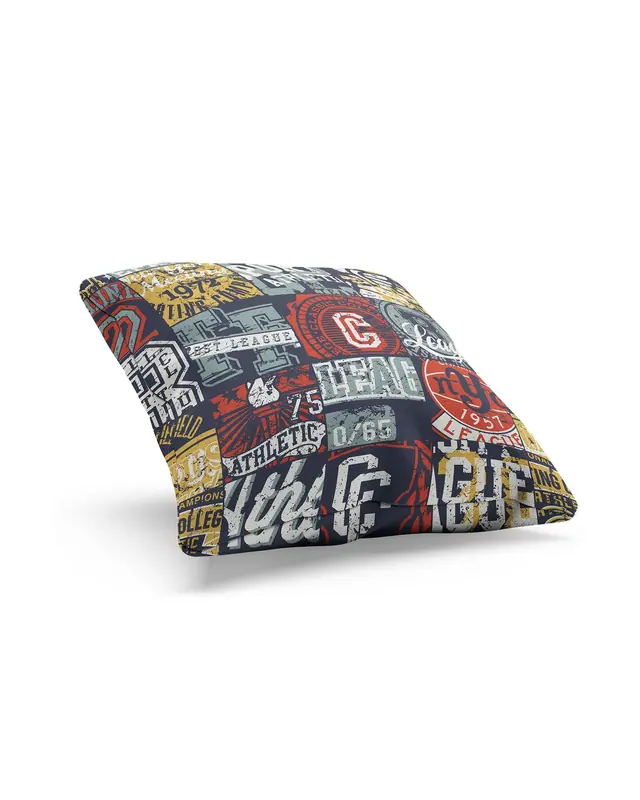 Amblem Pattern Double-Sided Printed Suede Cushion Cover - 2