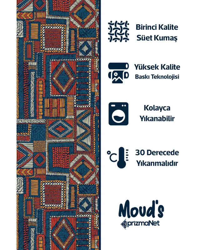 Anatolia 6 Desenli Baskılı Süet Runner Masa Örtüsü - 3