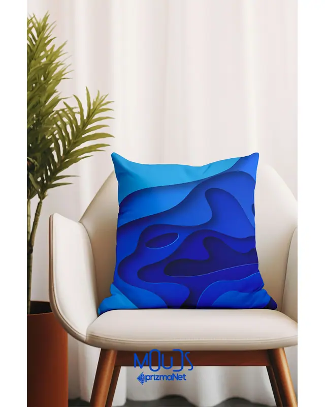 Çift Tarafı Baskılı Depth Color Desenli 4'lü Kombin Süet Kırlent Kılıfı - 2