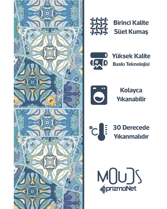 Süet Dokulu Kumaş Anatolia 5 Desenli Mutfak Önlüğü, Aşçı Önlüğü, Garson Önlüğü, Restoran Önlük - 4