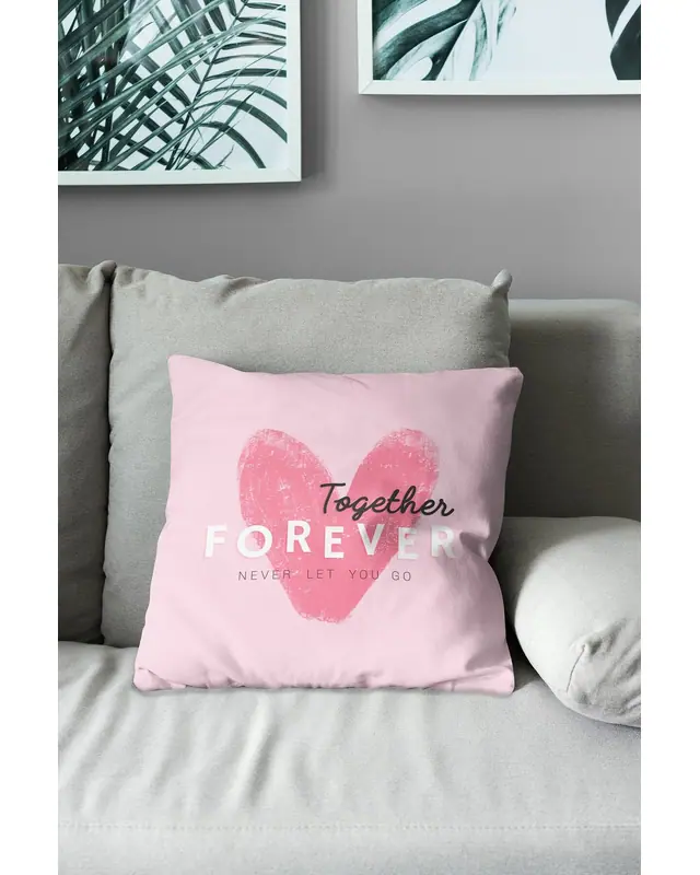 Together Forever Pattern Double-Sided Printed Suede Cushion Cover - 3