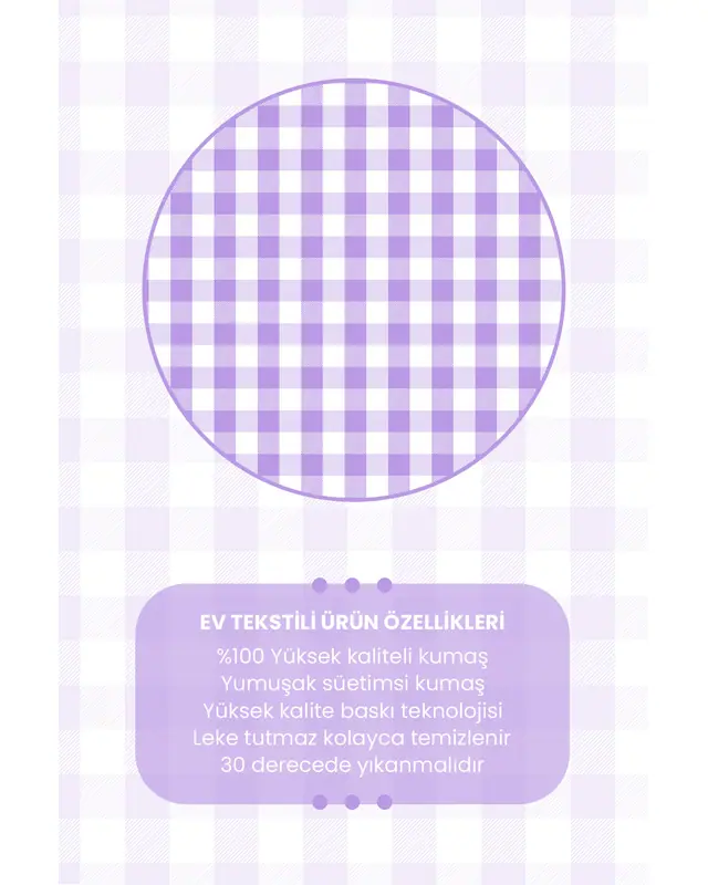 Purple Gingham Rectangular Easy-Care Suede-Feel Tablecloth - MS-3000-MOR - 5