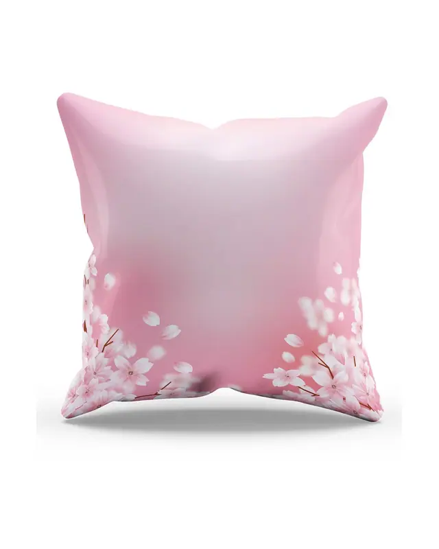Double-Sided Printed Japon Sonbaharı Pattern Set of 3 Coordinated Suede Cushion Cover - 4