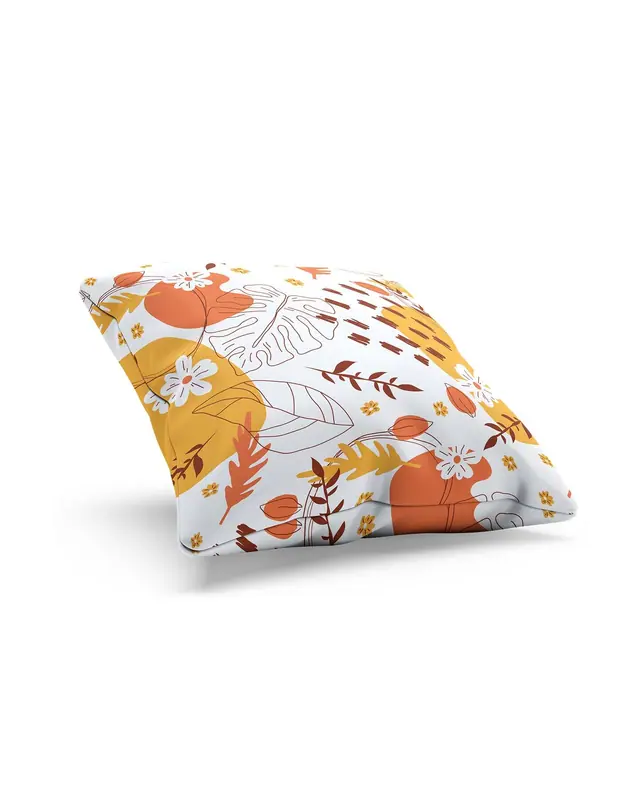 2'li Autumn Series-2 Pattern Double-Sided Printed Suede Cushion Cover Set - 3