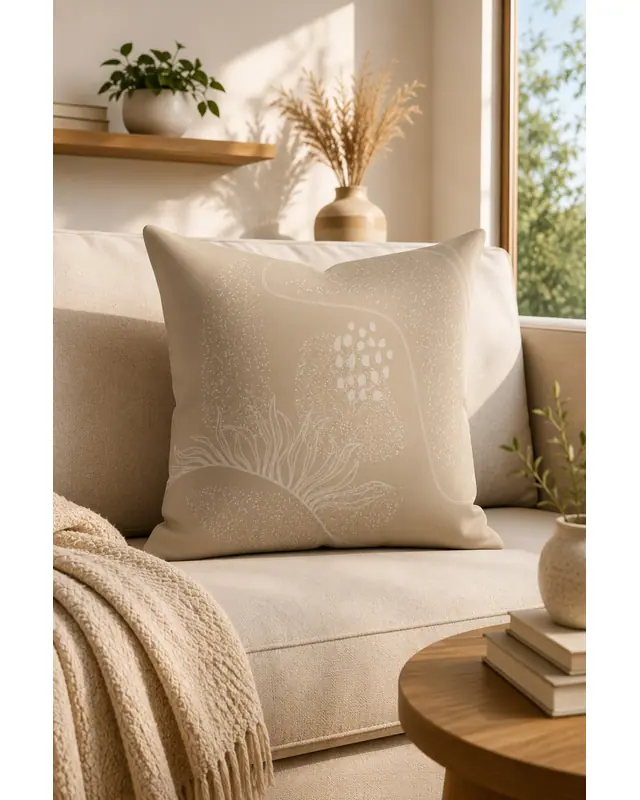 Double-Sided Printed Tüy Series Pattern Set of 4 Coordinated Suede Cushion Cover - PLG157 - 6
