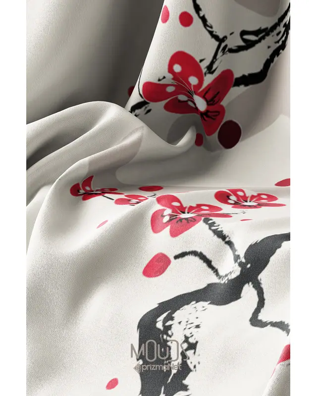 Suede Textured Fabric Blossom Japan 4 Patterned Kitchen Apron, Chef Apron, Waiter Apron, Restaurant Apron - MTF-49 - 3