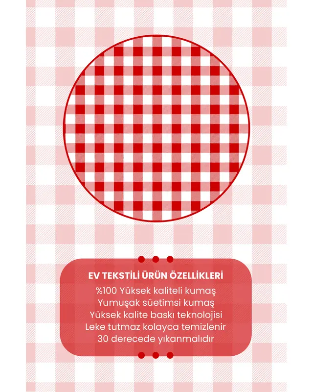 Red Gingham Rectangular Easy-Care Suede-Feel Tablecloth - MS-3000-KRMZ - 8