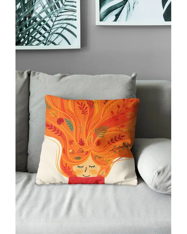 Sonbahar - 2 Pattern Double-Sided Printed Suede Cushion Cover - 3