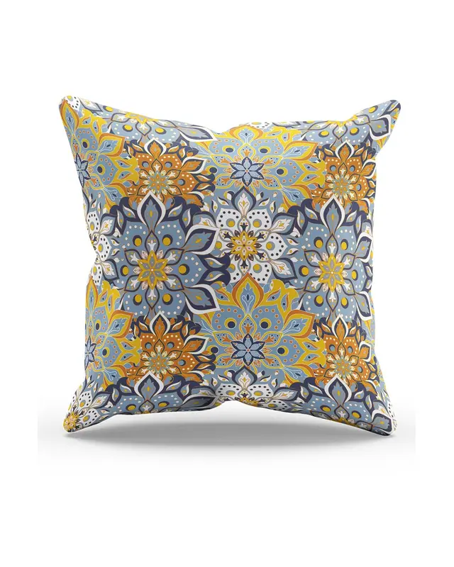 India Pattern-6 Pattern Double-Sided Printed Suede Cushion Cover