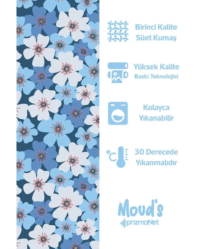 Nowon 1 Çizgi Desenli Yuvarlak Süet Dertsiz Masa Örtüsü - 3