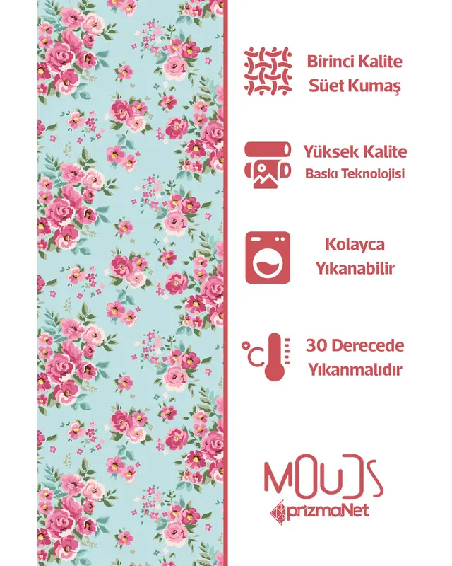 Suede Textured Fabric Madame Spring Patterned Kitchen Apron, Chef Apron, Waiter Apron, Restaurant Apron - MTF-05 - 4