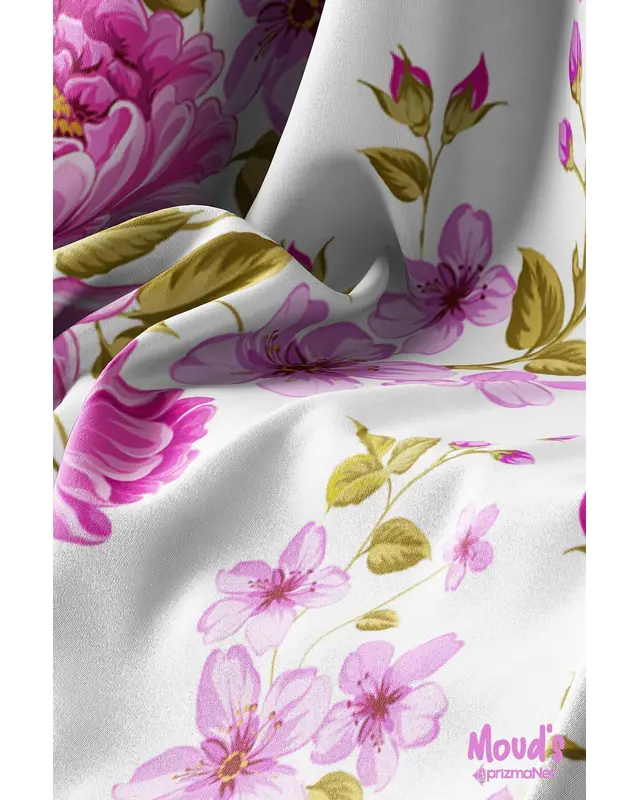 Pink Lilac Flower Rectangular Easy-Care Suede-Feel Tablecloth - MS-136 - 3