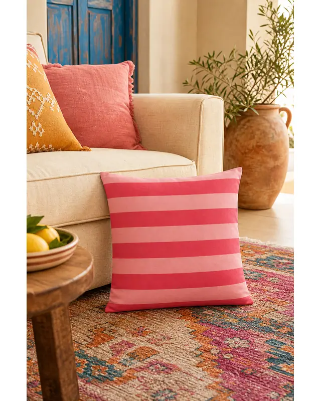 Set of 4 Mediterranean-Themed Decorative Cushion Cover Set | Colourful Digitally Printed Modern Sofa Pillow Cover 43x43 cm - 4