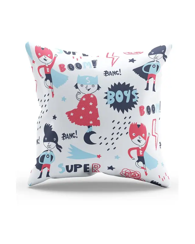 Double-Sided Printed Kids Pattern Set of 3 Coordinated Suede Cushion Cover - 4