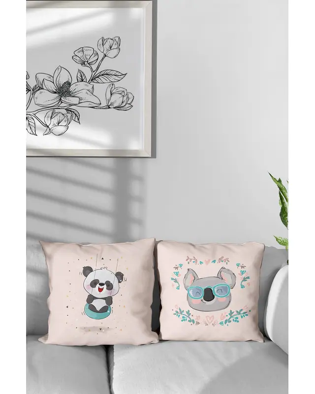 Koala Panda Pattern Double-Sided Printed Single Cushion Cover - 3
