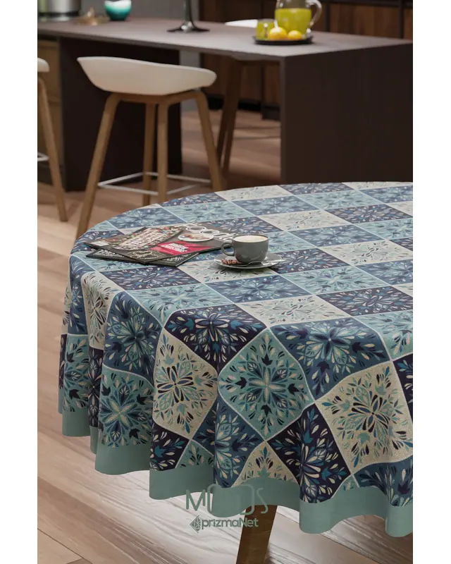 Ramadan Islamic Round Easy-Care Suede-Feel Tablecloth - MSY-259 - 3