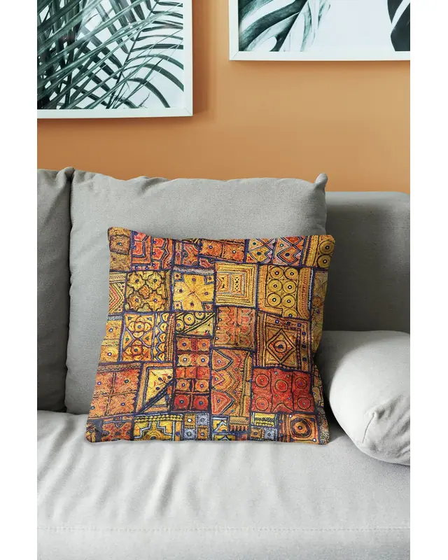 Kilim Pattern Double-Sided Printed Suede Cushion Cover - 3