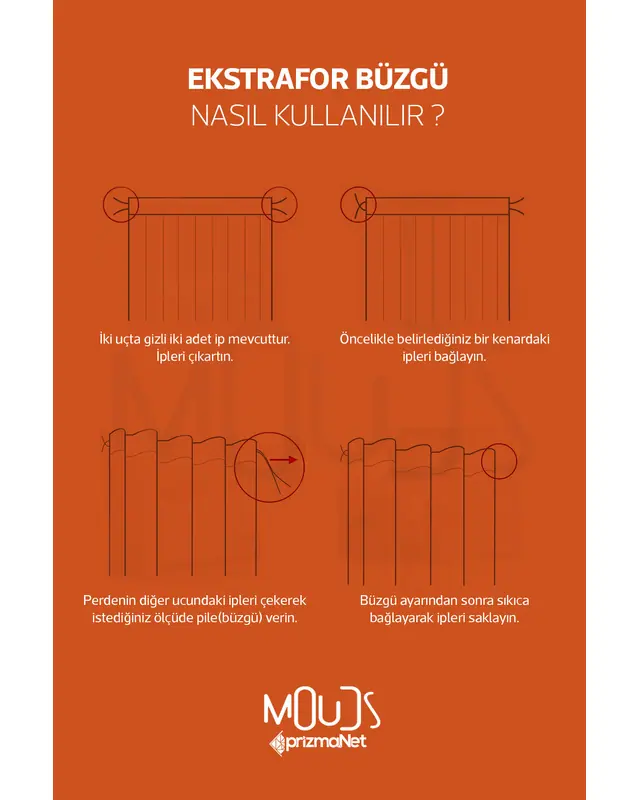 Fall Desenli Süet Oturma Odası Salon Fon Perde Dijital Baskılı Ekstrafor Büzgü 2 Kanat PRD-1094 - 5