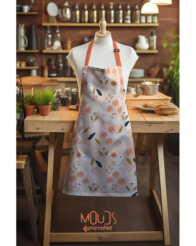 Süet Dokulu Kumaş New Fall 2 Sonbahar Desenli Mutfak Önlüğü, Aşçı Önlüğü, Garson Önlüğü, Restoran Önlük
