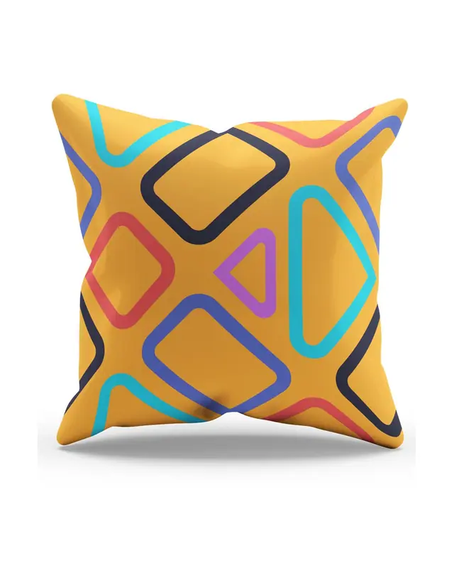 Orange Geometric Pattern Double-Sided Printed Suede Cushion Cover PL932 - 2