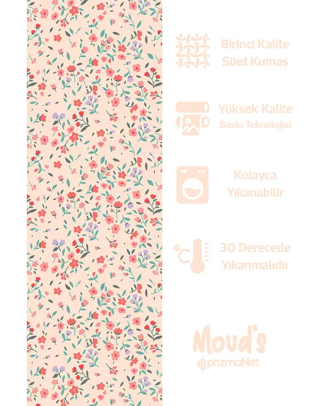 Miniso Çiçek Desenli Süet Dertsiz Masa Örtüsü - 2