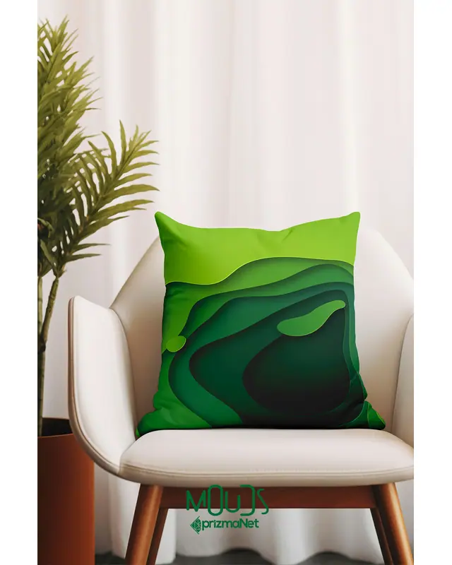 Çift Tarafı Baskılı Depth Color Desenli 4'lü Kombin Süet Kırlent Kılıfı - 3