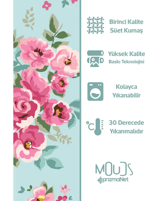 Çift Tarafı Baskılı Madame Spring Desenli Tekli Kırlent Kılıfı - 3