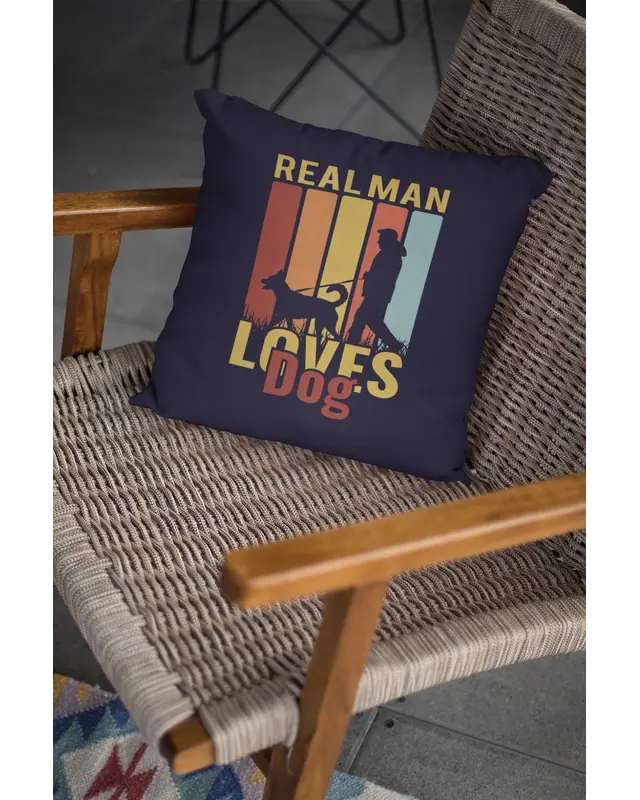 Dog and Adam Pattern Double-Sided Printed Suede Cushion Cover PL790 - 3