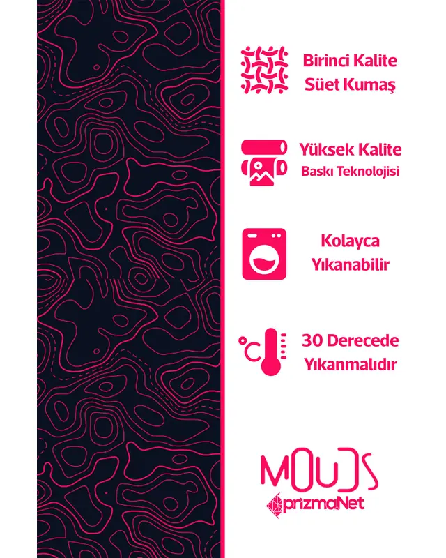 Wave Fuchsia Desenli Süet Oturma Odası Salon Fon Perde Ekstrafor Büzgü TEK KANAT PRD-1097 - 5