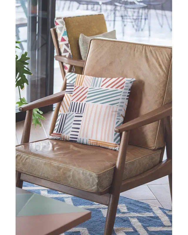 Colourful Stripes Pattern Double-Sided Printed Suede Cushion Cover PL915 - 2