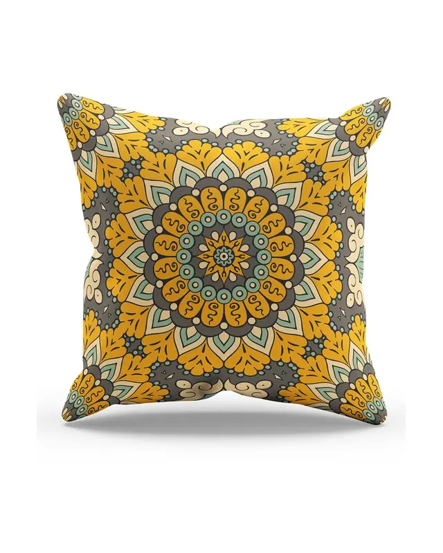 India Pattern-5 Pattern Double-Sided Printed Suede Cushion Cover
