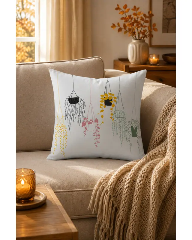 Double-Sided Printed Grey Sweet Home Series Pattern Set of 4 Coordinated Suede Cushion Cover - PLG200 - 7