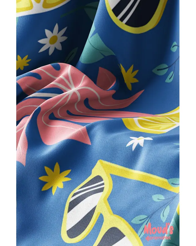 Navy Blue Sun Sunglasses Rectangular Easy-Care Suede-Feel Tablecloth - MS-185 - 3
