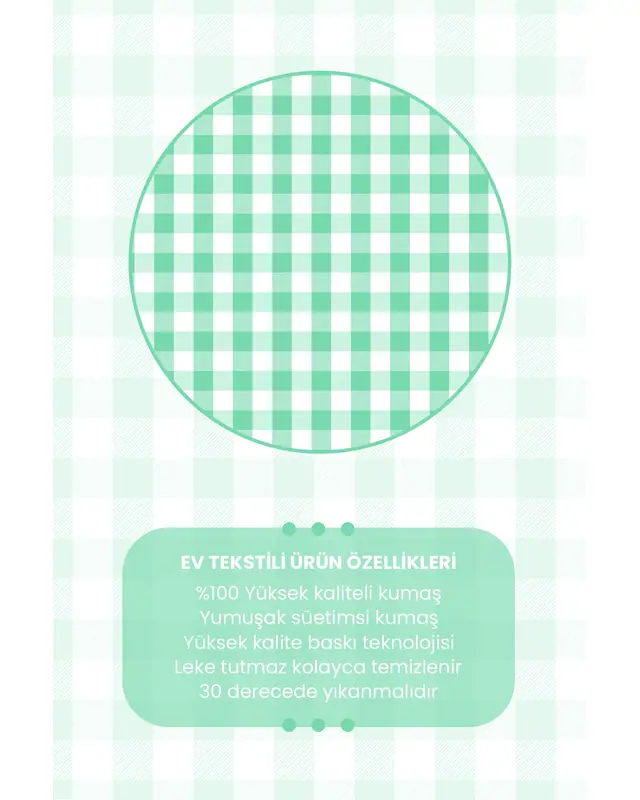 Green Gingham Round Easy-Care Suede-Feel Tablecloth - MSY-3000-YSL - 6