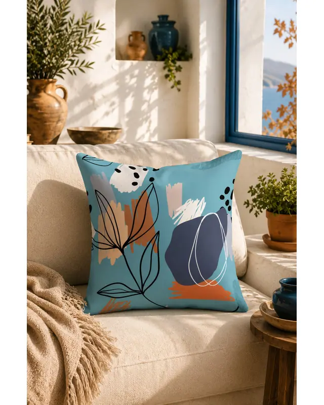 Double-Sided Printed Art Series-1 Pattern Set of 4 Coordinated Suede Cushion Cover - PLG150 - 8