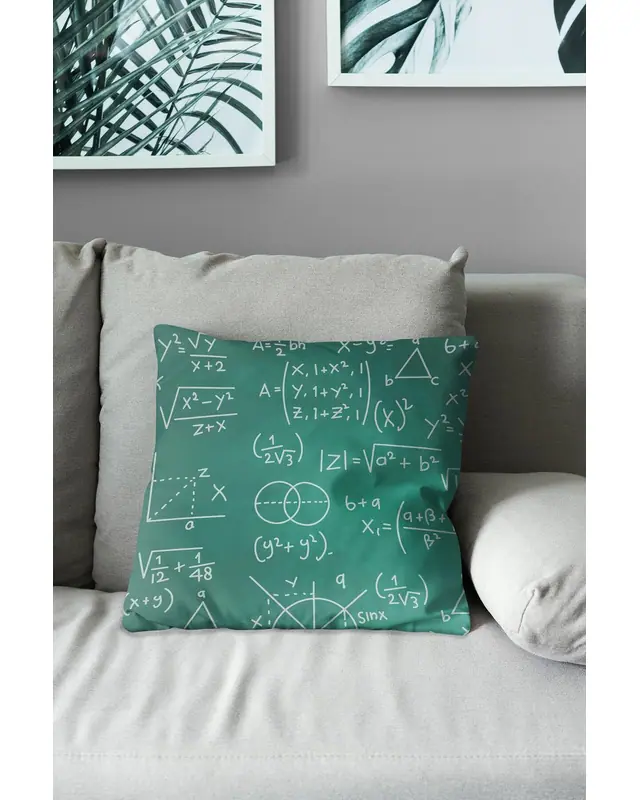 Matematik Pattern Double-Sided Printed Suede Cushion Cover - 3