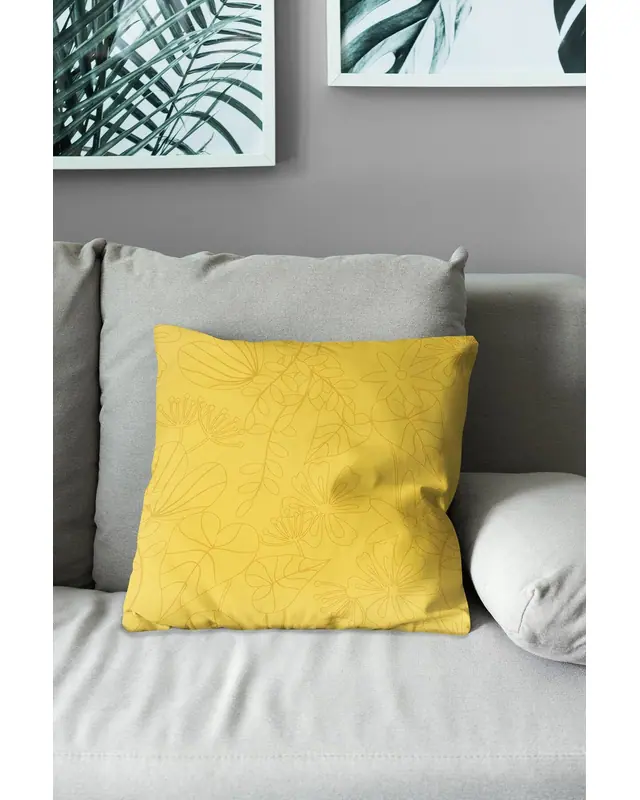 Double-Sided Printed Color Seosan Pattern Set of 4 Coordinated Suede Cushion Cover - 8