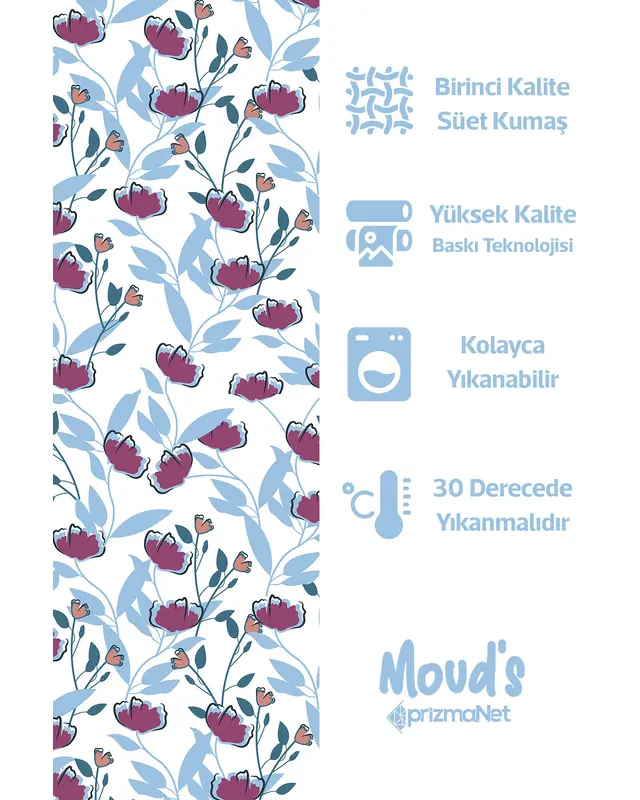 Blue Carnation Rectangular Easy-Care Suede-Feel Tablecloth - MS-36 - 2